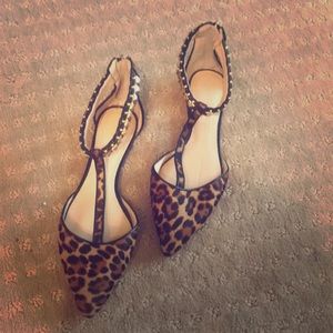 Banana Republic Calf Hair Leopard Print Flats